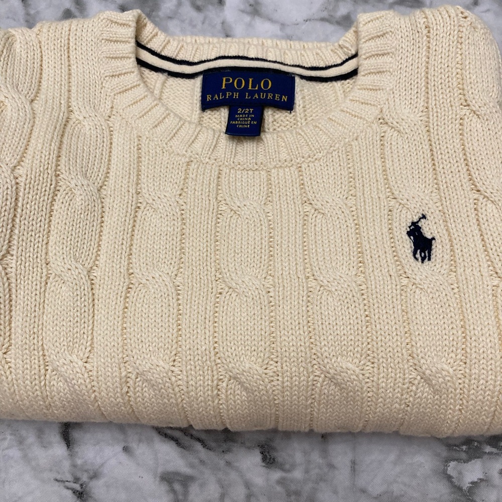 Cream Ralph Lauren Boys Sweater SZ 2/2T